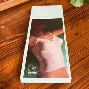 Sears Longline Bra Womens 40C White New Vintage Extra Support Poly-Cotton 48645